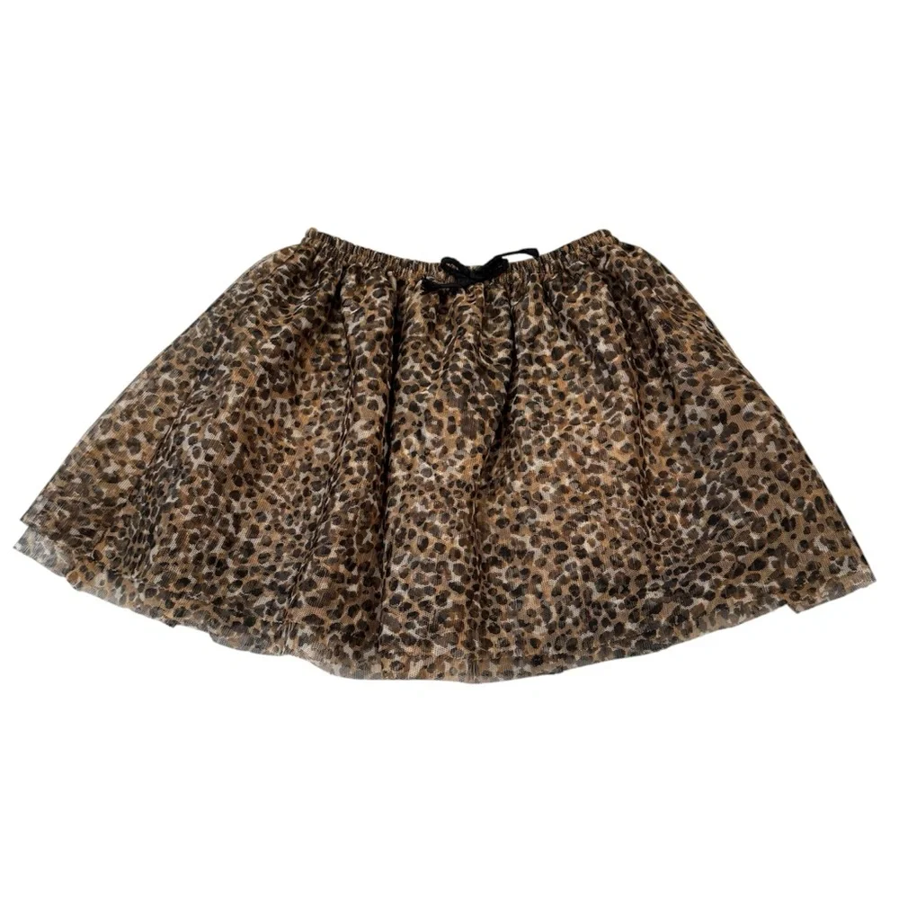 Old Navy Baby Girl Ivory Tiger Sweatshirt & Brown Tulle Skirt Set 18-24 Months